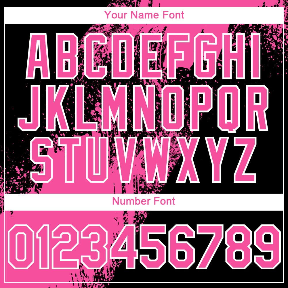 Custom Pink Black-White 3D Pattern Abstract Brush Stroke Two-Button Unisex Softball Jersey photo 5
