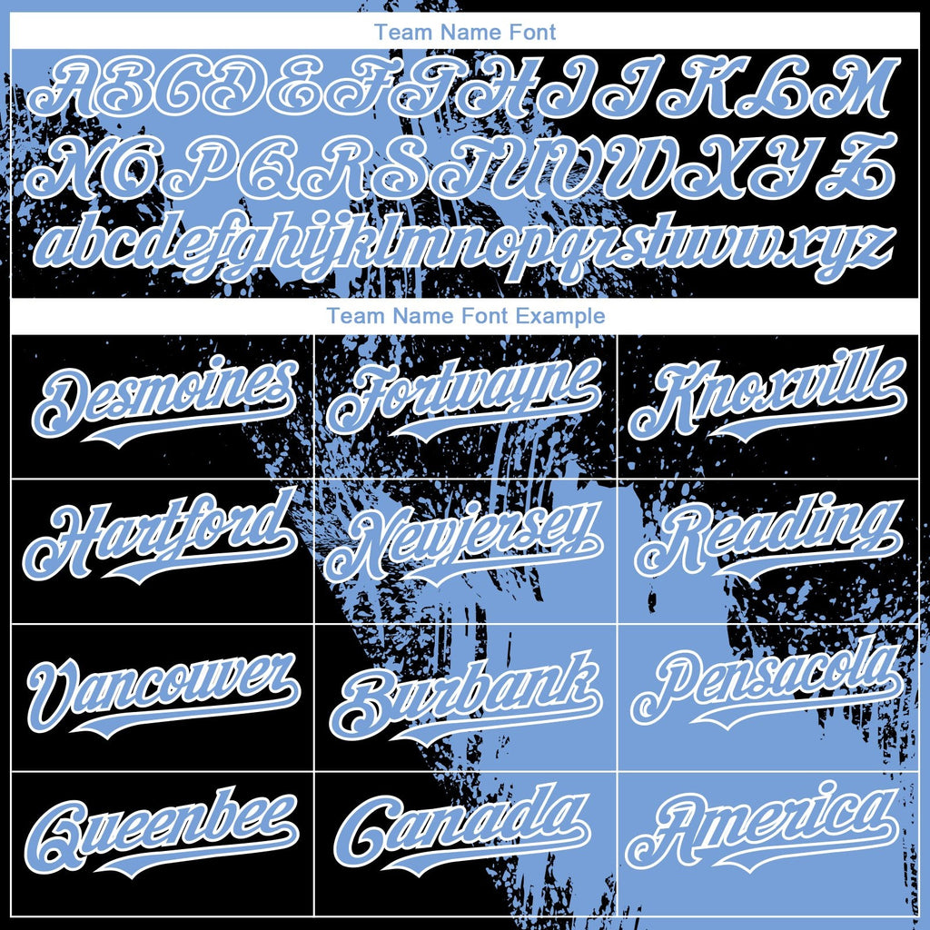 Custom Light Blue Black-White 3D Pattern Abstract Brush Stroke Two-Button Unisex Softball Jersey photo 4