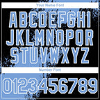 Custom Light Blue Black-White 3D Pattern Abstract Brush Stroke Two-Button Unisex Softball Jersey photo 5