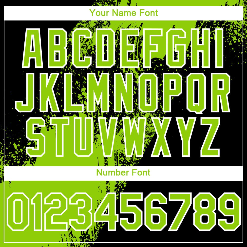 Custom Neon Green Black-White 3D Pattern Abstract Brush Stroke Two-Button Unisex Softball Jersey photo 4