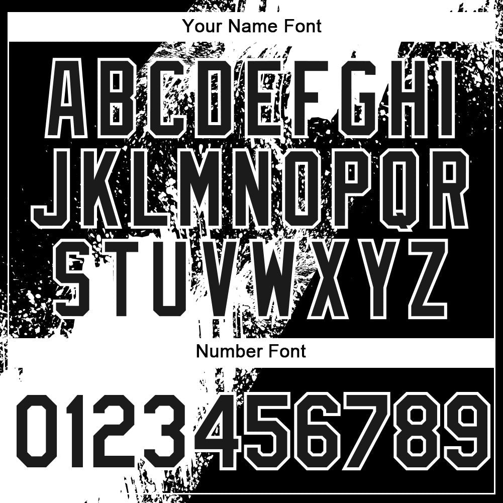 Custom White Black 3D Pattern Abstract Brush Stroke Two-Button Unisex Softball Jersey photo 5