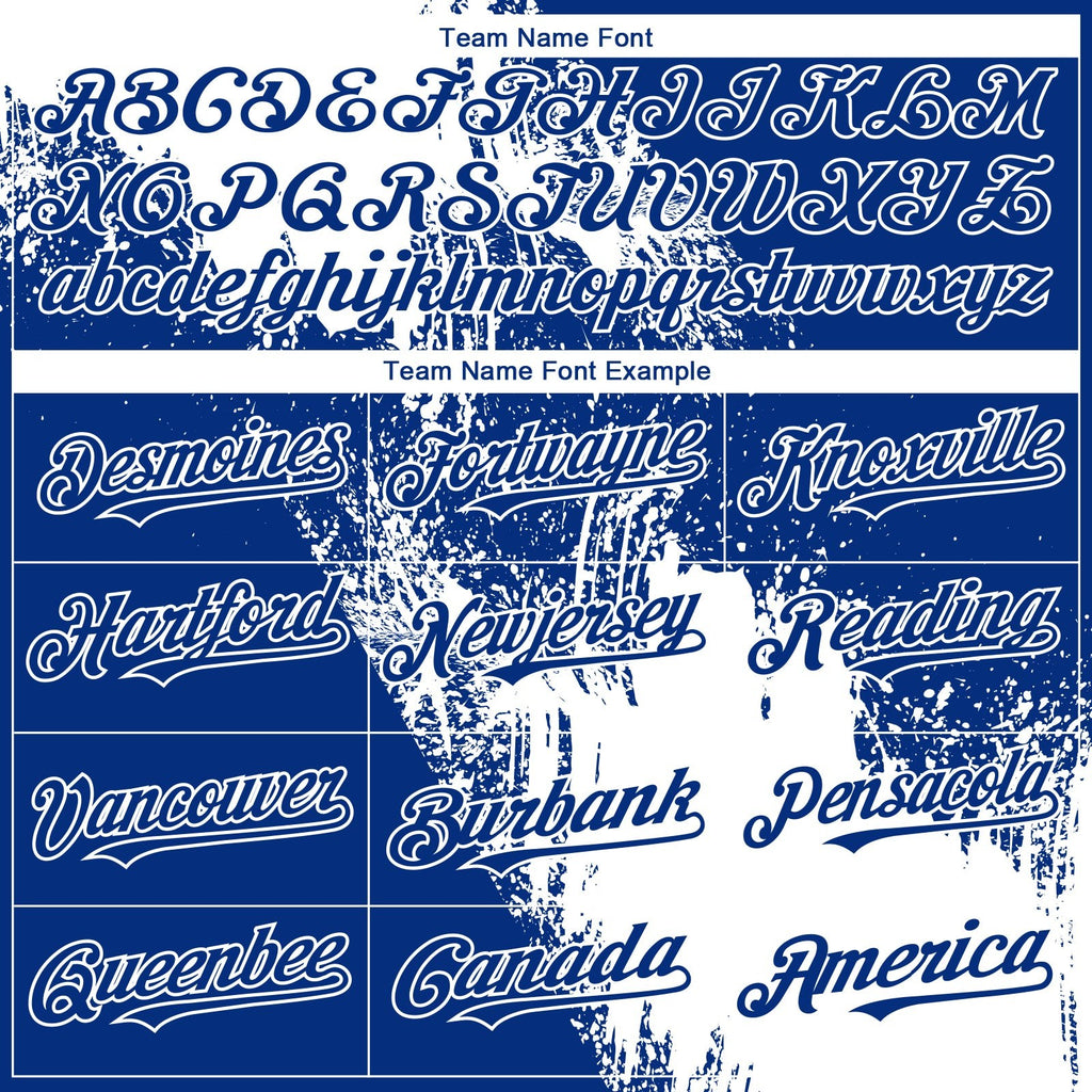 Custom White Royal 3D Pattern Abstract Brush Stroke Two-Button Unisex Softball Jersey photo 4