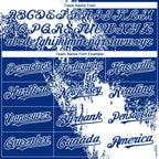 Custom White Royal 3D Pattern Abstract Brush Stroke Two-Button Unisex Softball Jersey photo 4