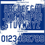Custom White Royal 3D Pattern Abstract Brush Stroke Two-Button Unisex Softball Jersey photo 5