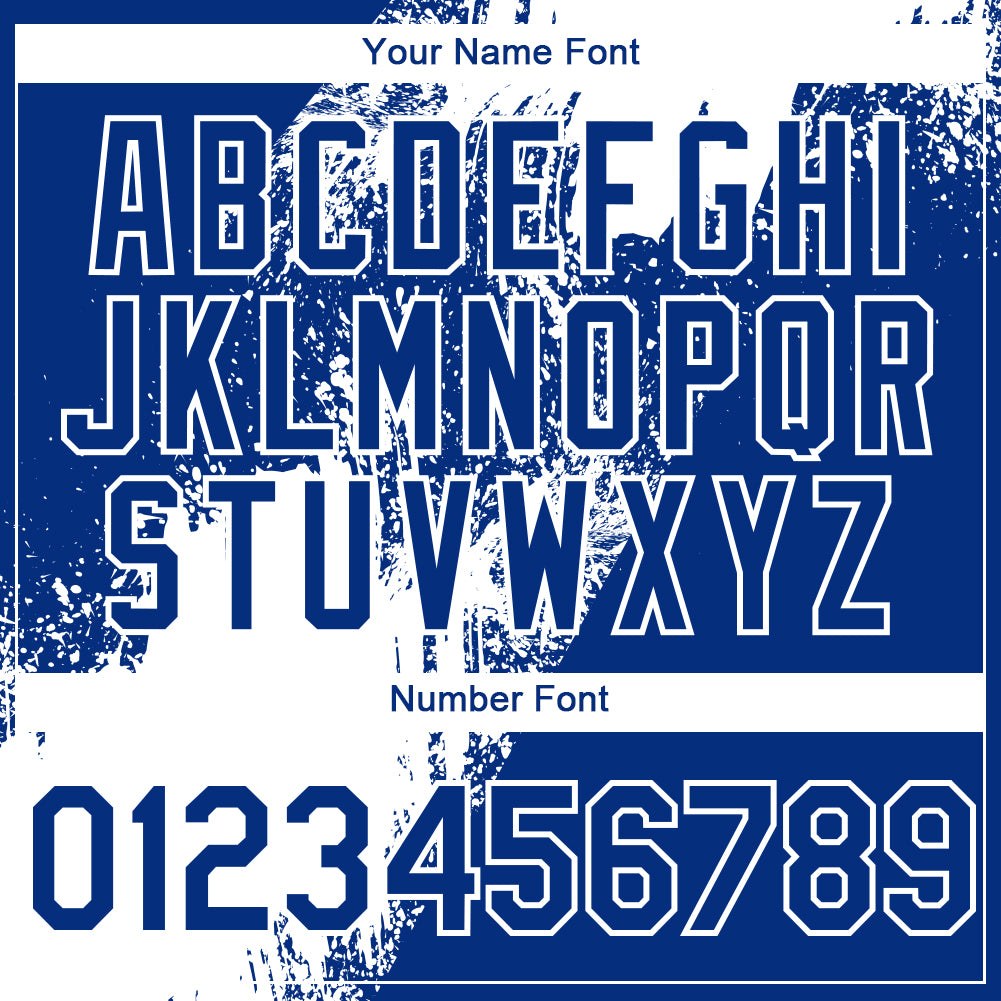 Custom White Royal 3D Pattern Abstract Brush Stroke Two-Button Unisex Softball Jersey photo 5