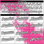 Custom Pink White-Black 3D Pattern Abstract Brush Stroke Two-Button Unisex Softball Jersey photo 3