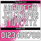 Custom Pink White-Black 3D Pattern Abstract Brush Stroke Two-Button Unisex Softball Jersey photo 4