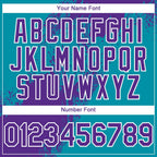 Custom Purple Aqua-White 3D Pattern Abstract Brush Stroke Two-Button Unisex Softball Jersey photo 5