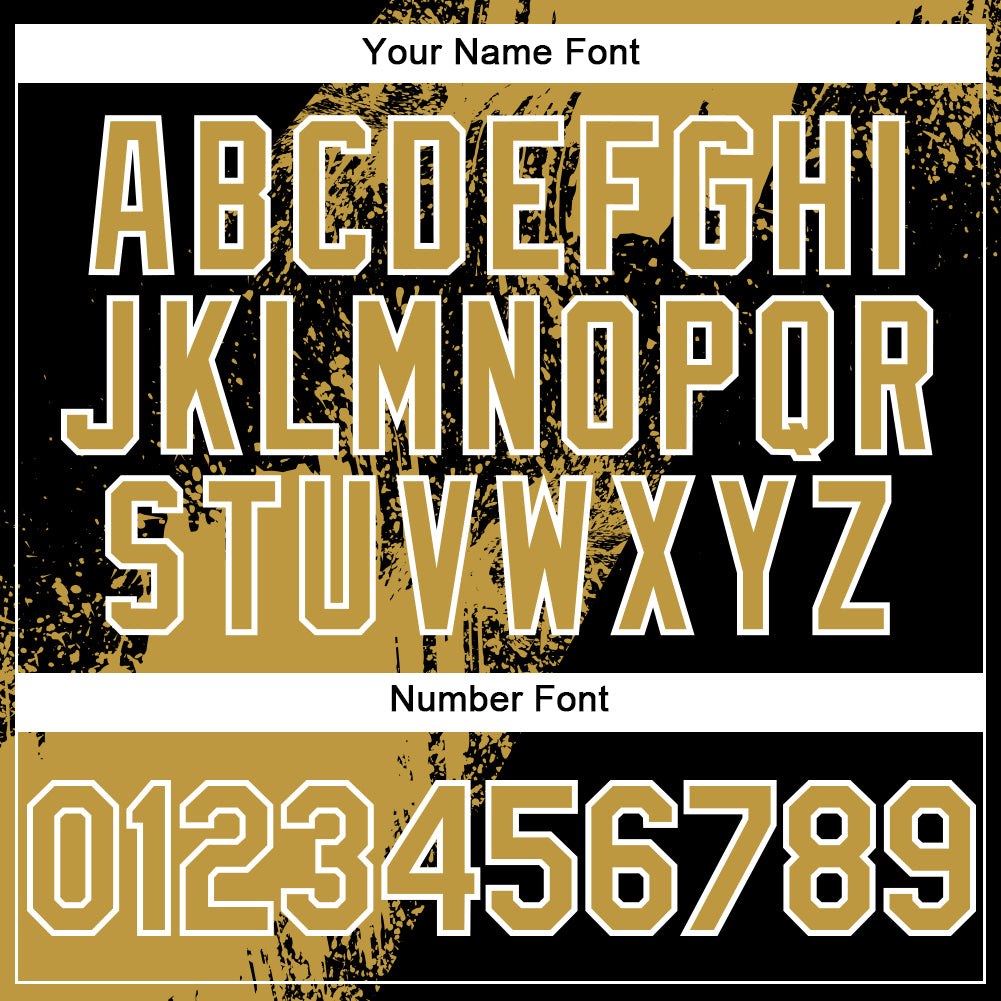 Custom Old Gold Black-White 3D Pattern Abstract Brush Stroke Two-Button Unisex Softball Jersey photo 5