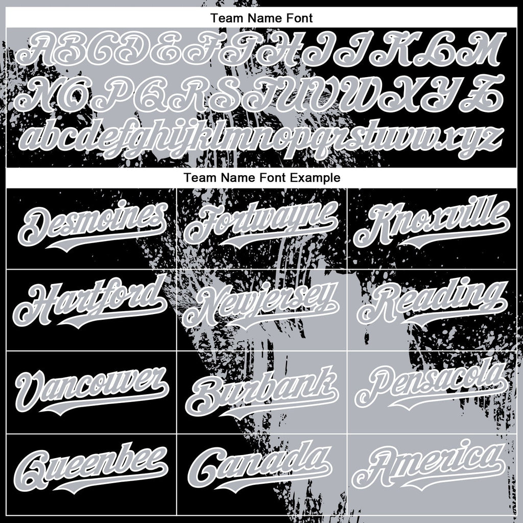 Custom Gray Black-White 3D Pattern Abstract Brush Stroke Two-Button Unisex Softball Jersey photo 4
