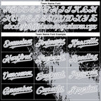 Custom Gray Black-White 3D Pattern Abstract Brush Stroke Two-Button Unisex Softball Jersey photo 4
