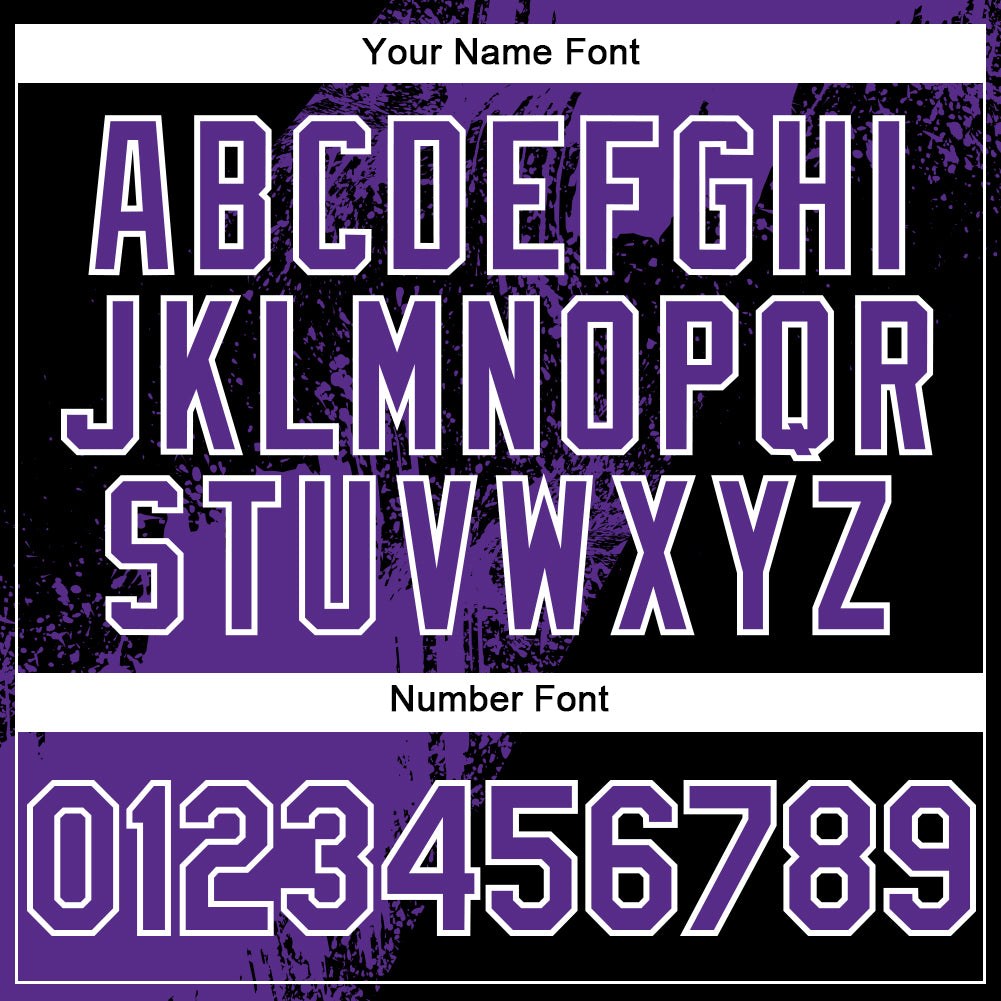 Custom Purple Black-White 3D Pattern Abstract Brush Stroke Two-Button Unisex Softball Jersey photo 5