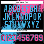 Custom Black Pink-Sky Blue 3D Pattern Abstract Brush Stroke Two-Button Unisex Softball Jersey photo 6