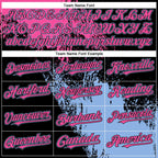Custom Black Pink-Light Blue 3D Pattern Abstract Brush Stroke Two-Button Unisex Softball Jersey photo 4