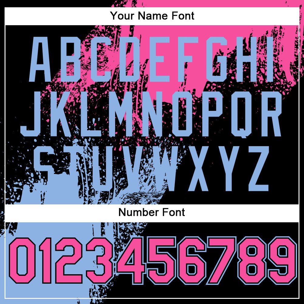 Custom Black Pink-Light Blue 3D Pattern Abstract Brush Stroke Two-Button Unisex Softball Jersey photo 5