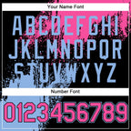 Custom Black Pink-Light Blue 3D Pattern Abstract Brush Stroke Two-Button Unisex Softball Jersey photo 5