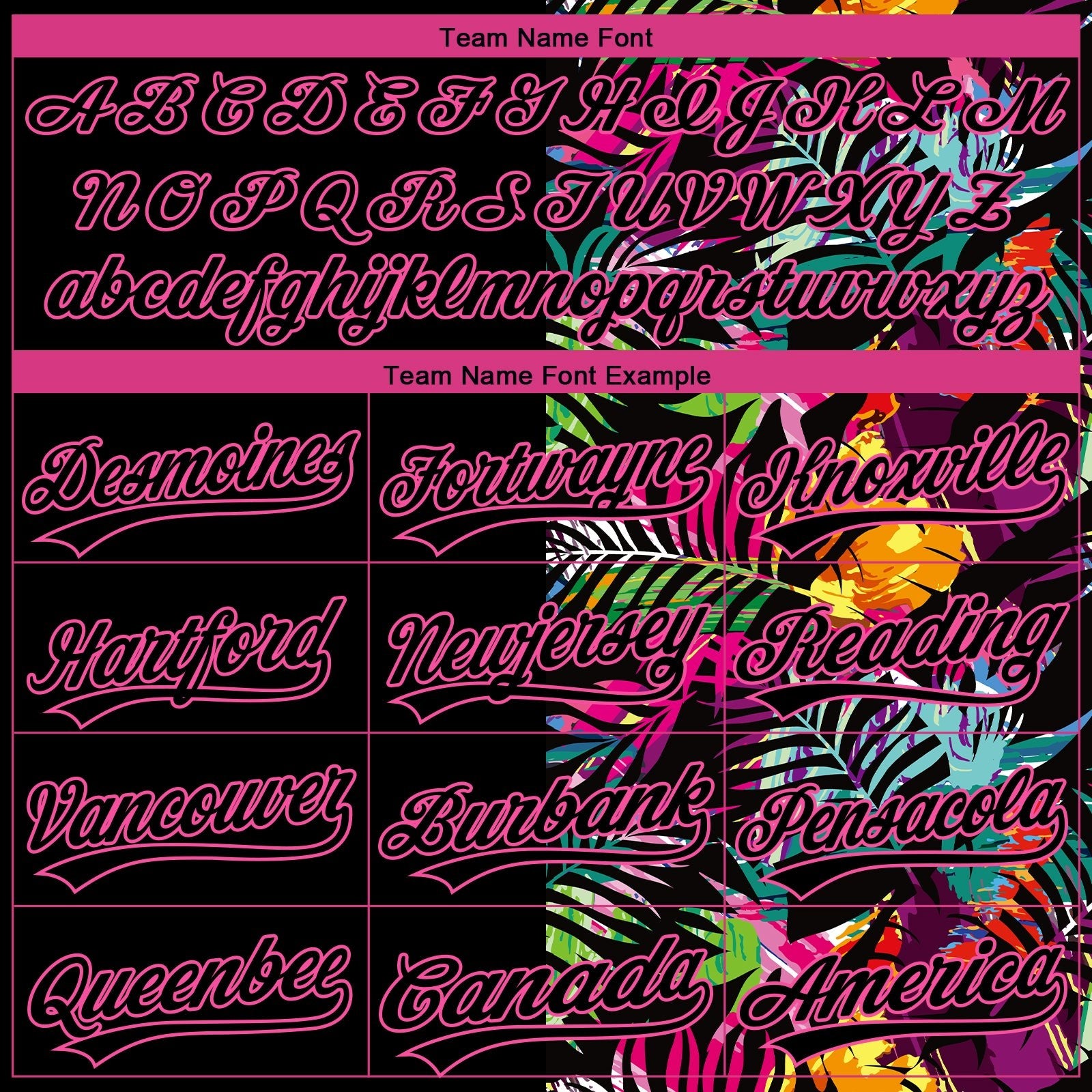 Custom Black Pink 3D Pattern Hawaii Tropical Palm Leaves Two-Button Unisex Softball Jersey photo 4