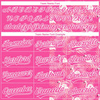 Custom Pink White 3D Pattern Tropical Palm Leaves And Famingo Two-Button Unisex Softball Jersey photo 4