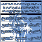 Custom White Light Blue-Black 3D Pattern Hawaii Coconut Trees Two-Button Unisex Softball Jersey photo 4