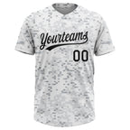 Custom Camo Black-White 3D Arctic Camouflage Two-Button Unisex Softball Jersey photo 2