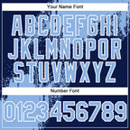 Custom Light Blue Navy-White 3D Pattern Abstract Brush Stroke Two-Button Unisex Softball Jersey photo 5