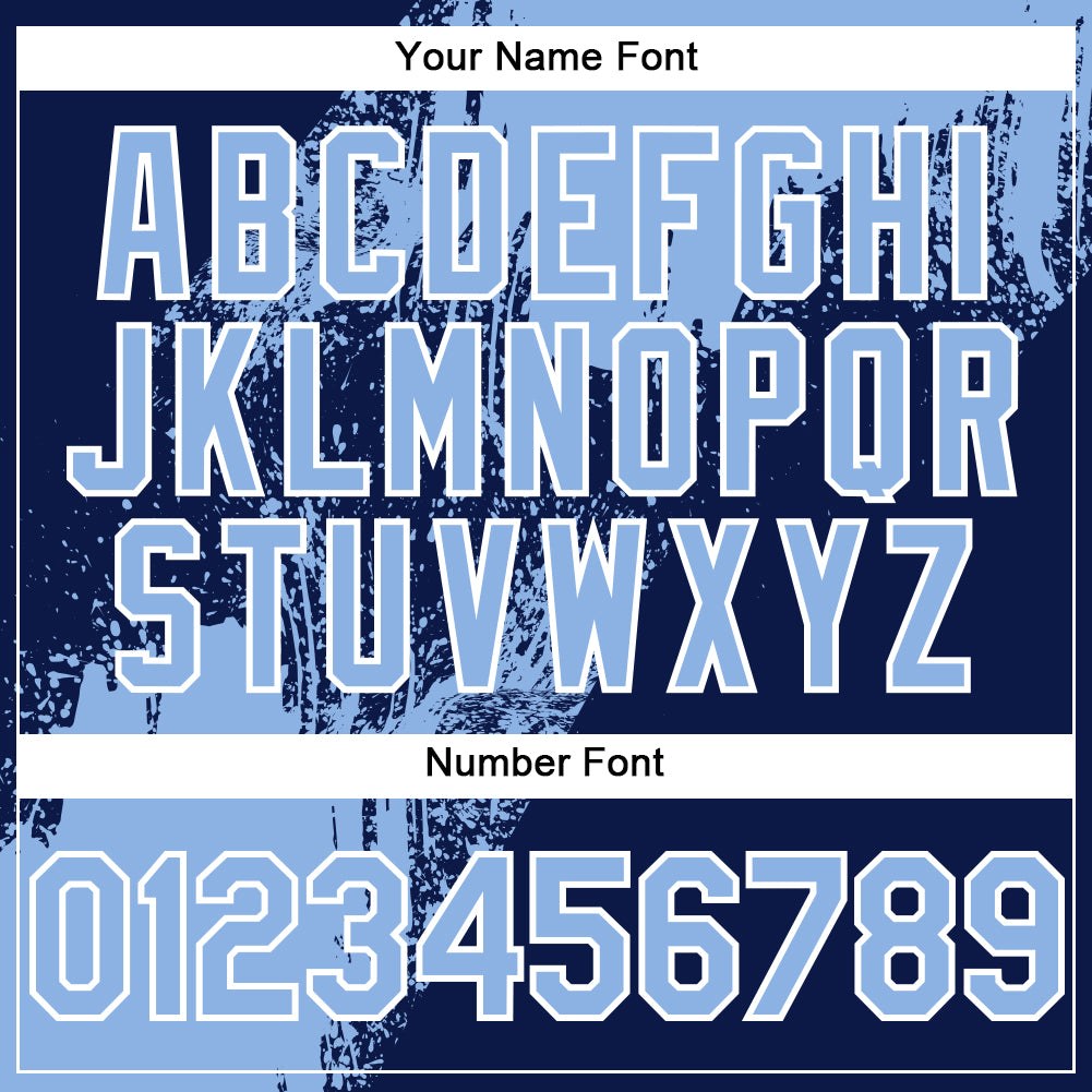 Custom Light Blue Navy-White 3D Pattern Abstract Brush Stroke Two-Button Unisex Softball Jersey photo 5