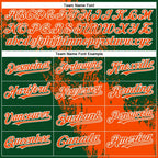 Custom Orange Green-White 3D Pattern Abstract Brush Stroke Two-Button Unisex Softball Jersey photo 3