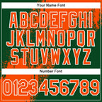 Custom Orange Green-White 3D Pattern Abstract Brush Stroke Two-Button Unisex Softball Jersey photo 4