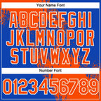 Custom Orange Thunder Blue-White 3D Pattern Abstract Brush Stroke Two-Button Unisex Softball Jersey photo 5