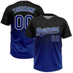 Custom Black Royal-White 3D Gradient Square Shape Two-Button Unisex Softball Jersey photo 1