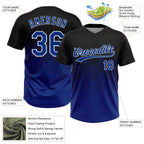 Custom Black Royal-White 3D Gradient Square Shape Two-Button Unisex Softball Jersey photo 3