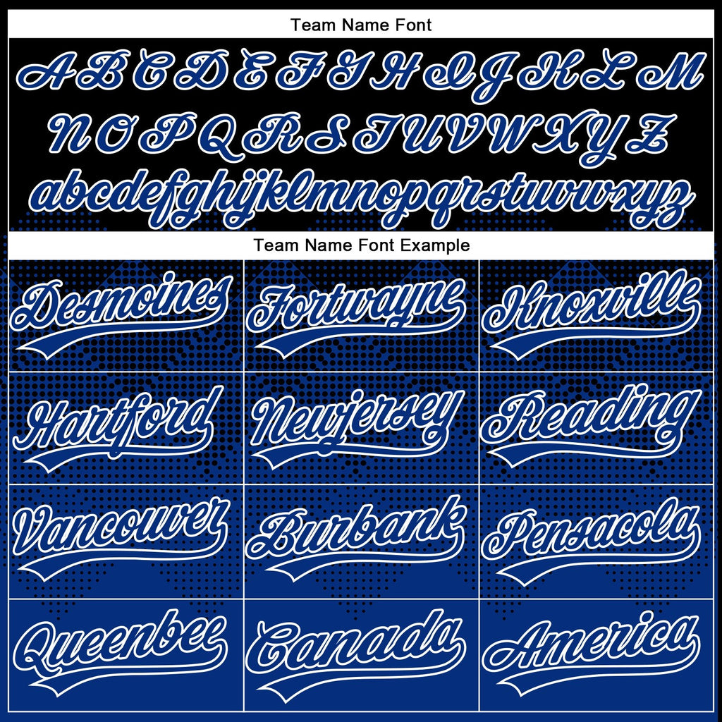 Custom Black Royal-White 3D Gradient Square Shape Two-Button Unisex Softball Jersey photo 4