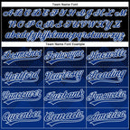 Custom Black Royal-White 3D Gradient Square Shape Two-Button Unisex Softball Jersey photo 4
