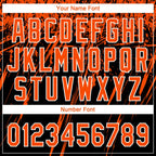 Custom Black Orange-White Distressed Scratch Brush Stroke Star Raglan Sleeves Two-Button Unisex Softball Jersey photo 5