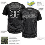 Custom Black Steel Gray-White Ethnic Aztec Mexican Heritage Two-Button Unisex Softball Jersey photo 3