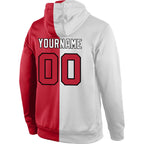Custom Stitched White Red-Black Split Fashion Sports Pullover Sweatshirt Hoodie photo 3