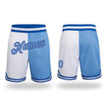 Custom White Light Blue-Royal Authentic Throwback Split Fashion Basketball Shorts