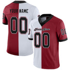 Custom Cardinal Black-White Split Fashion Football Jersey photo 1