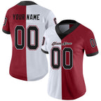 Custom Cardinal Black-White Split Fashion Football Jersey photo 2