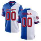 Custom Royal Red-White Split Fashion Football Jersey