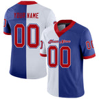 Custom Royal Red-White Split Fashion Football Jersey photo 1