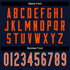 Custom Navy Orange-White Split Fashion Football Jersey photo 3