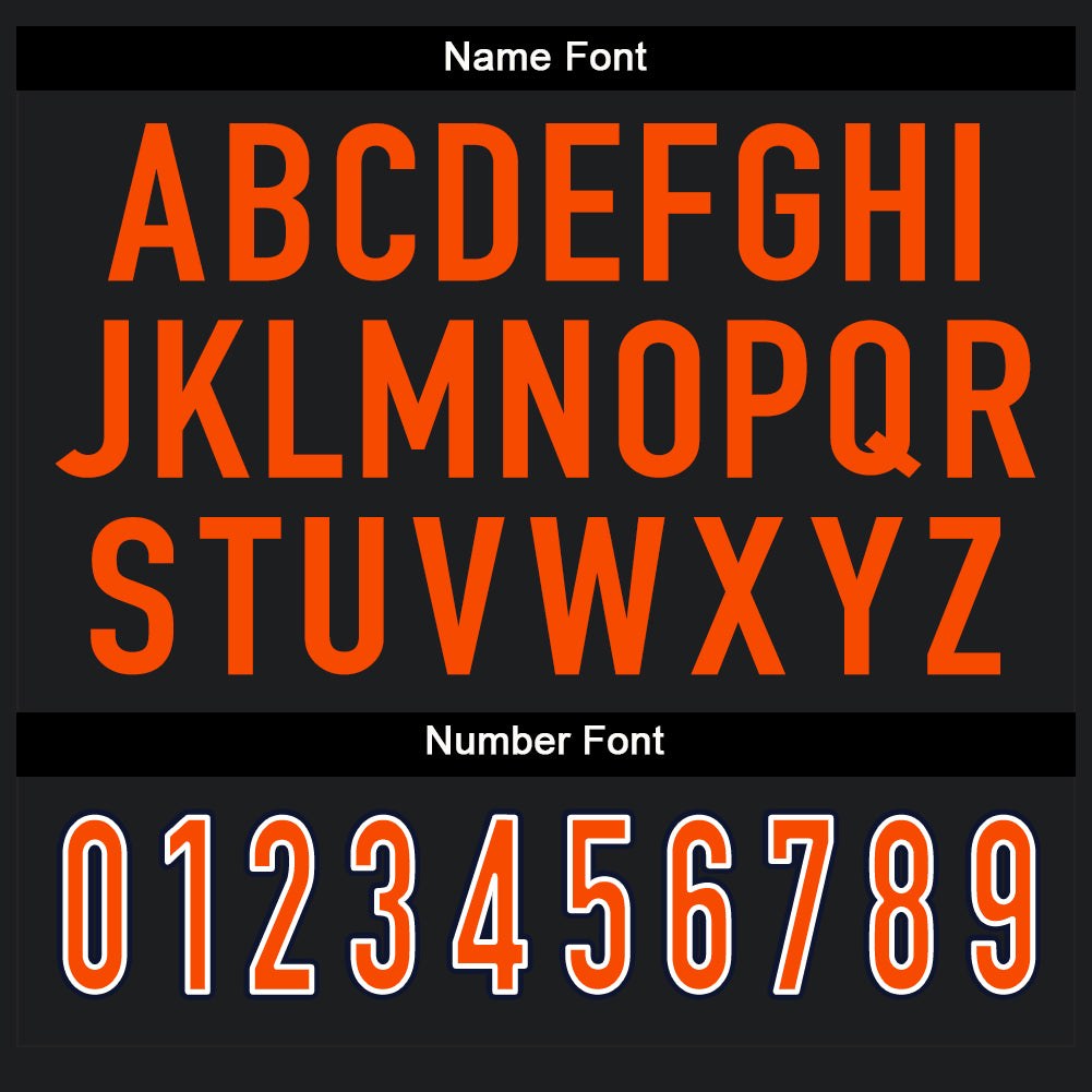 Custom Black Orange-White Split Fashion Football Jersey photo 3
