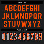 Custom Black Orange-White Split Fashion Football Jersey photo 3