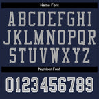 Custom Navy Gray-White Split Fashion Football Jersey photo 3