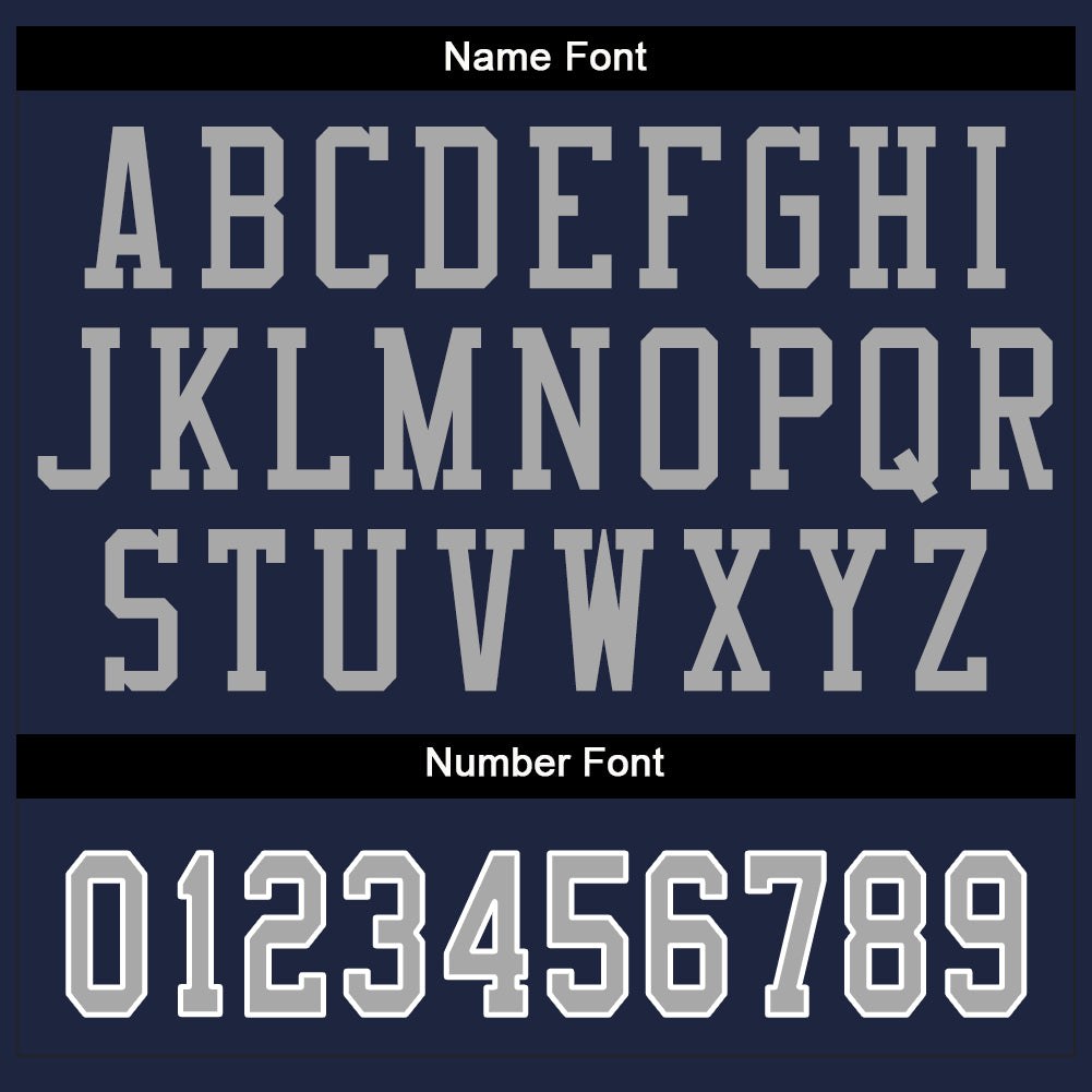 Custom Navy Gray-White Split Fashion Football Jersey photo 3