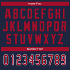 Custom Navy Red-White Split Fashion Football Jersey photo 3