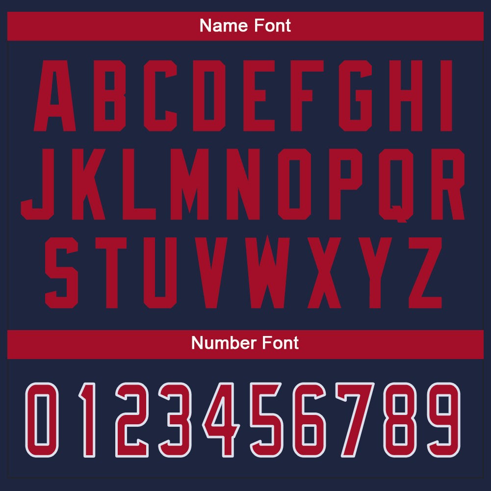 Custom Navy Red-White Split Fashion Football Jersey photo 3