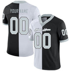 Custom Black Silver-White Split Fashion Football Jersey photo 1