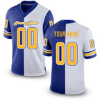 Custom Royal Gold-White Split Fashion Football Jersey